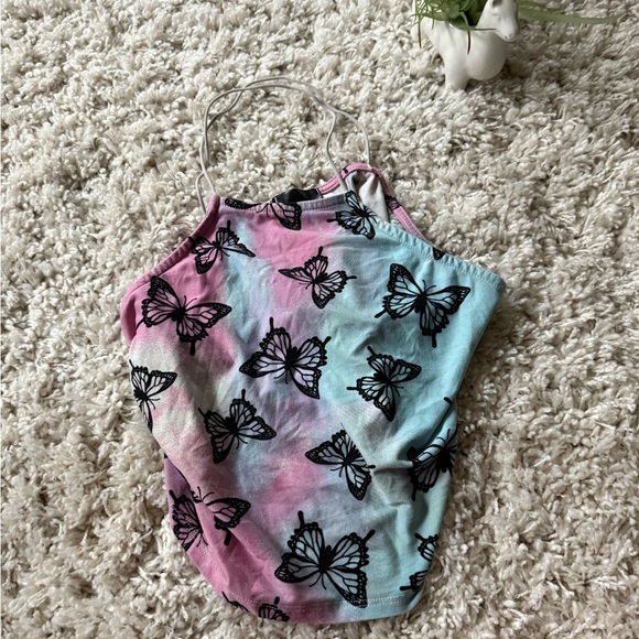 ROMWE Tops - Multi-coloured tie-dye butterfly crop top cute retro shirt